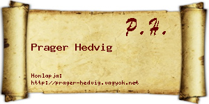 Prager Hedvig névjegykártya